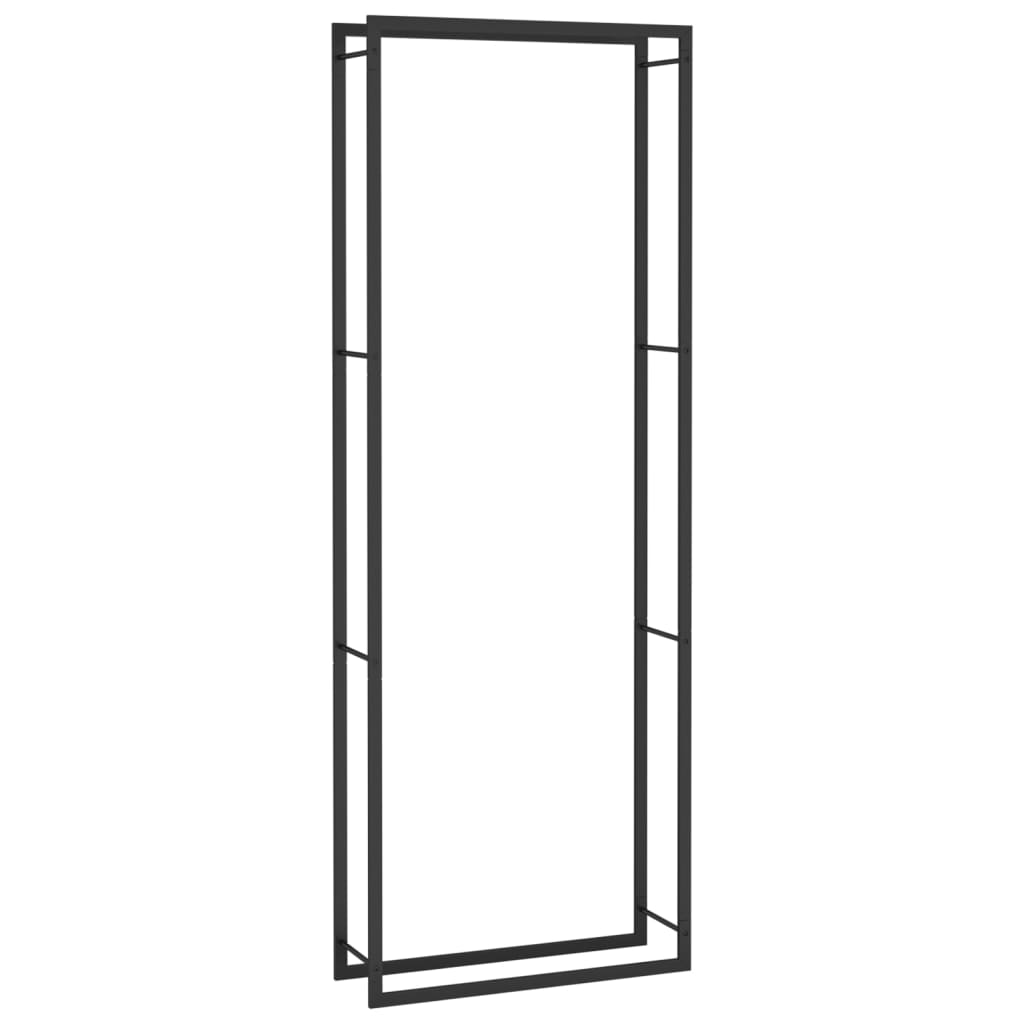 Vidaxl haardhoutrek matzwart 80x28x222 cm staal