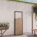 Vidaxl haardhoutrek matzwart 80x28x222 cm staal