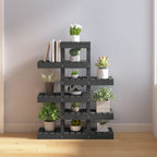 Vidaxl plantenstandaard 85x25x109,5 cm massief grenenhout grijs