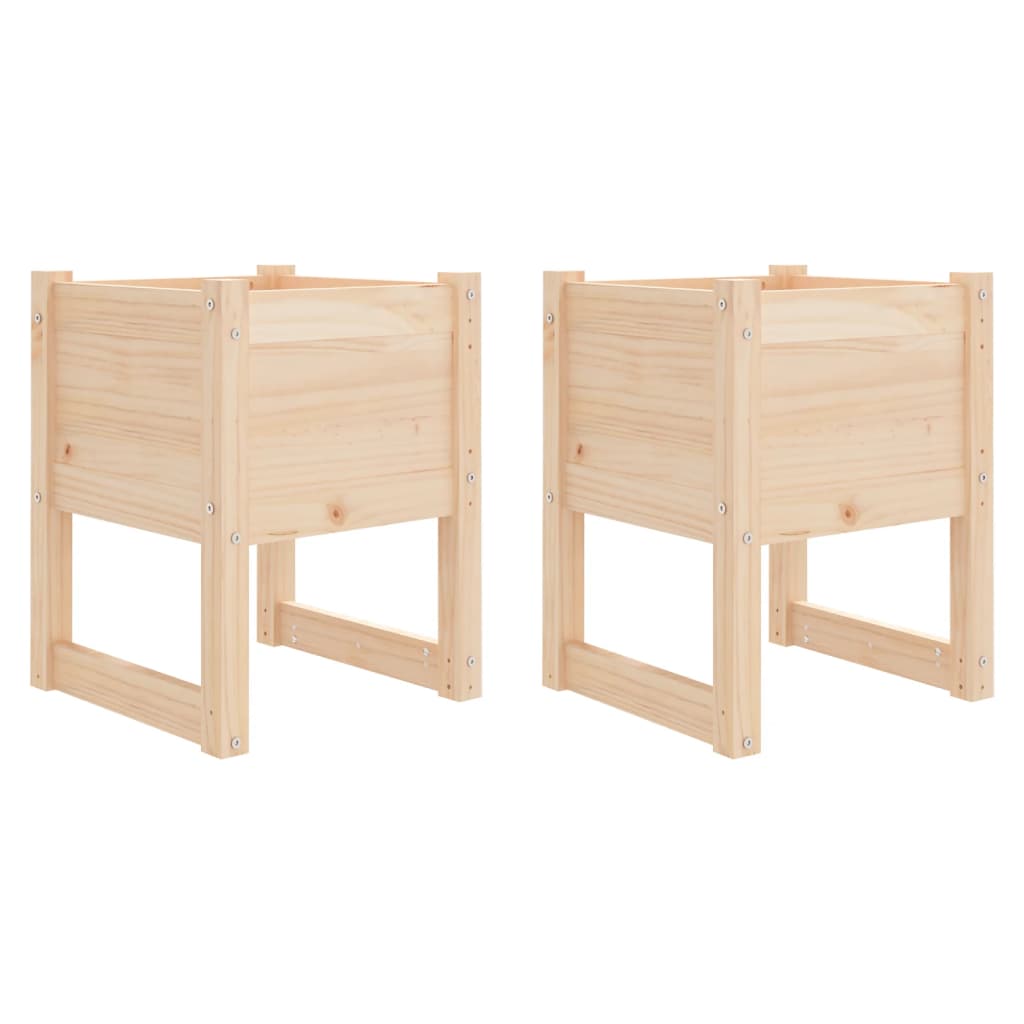 Vidaxl plantenbakken 2 st 40x40x52,5 cm massief grenenhout