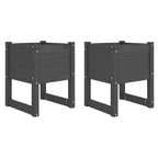 Vidaxl plantenbakken 2 st 40x40x52,5 cm massief grenenhout grijs