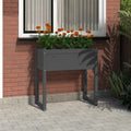 Vidaxl plantenbak 78x40x81 cm massief grenenhout grijs