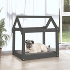 Vidaxl hondenmand 71x55x70 cm massief grenenhout grijs