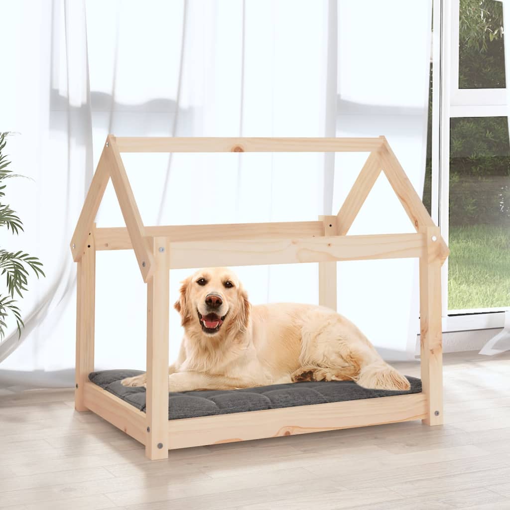 Vidaxl hondenmand 81x60x70 cm massief grenenhout