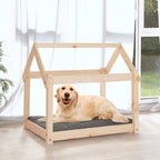 Vidaxl hondenmand 81x60x70 cm massief grenenhout