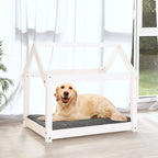 Vidaxl hondenbed 81x60x70 cm massief grenenhout wit