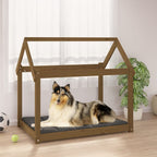 Vidaxl hondenmand 101x70x90 cm massief grenenhout honingbruin