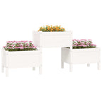 Vidaxl plantenbak 178,5x44x75 cm massief grenenhout wit