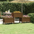 Vidaxl plantenbak 178,5x44x75 cm massief grenenhout honingbruin