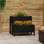 VidaXL Plantenbak 84,5x84x75 cm massief grenenhout zwart