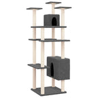 Vidaxl kattenmeubel met sisal krabpalen 162 cm donkergrijs
