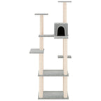 Vidaxl kattenmeubel met sisal krabpalen 153 cm lichtgrijs