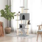 Vidaxl kattenmeubel met sisal krabpalen 153 cm lichtgrijs