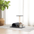 Vidaxl kattenmeubel met tunnel 60x34,5x50 cm donkergrijs