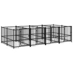 VidaXL Hondenkennel voor buiten 7,51 m² staal
