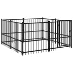 VidaXL Hondenkennel voor buiten 3,75 m² staal
