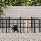 VidaXL Hondenkennel voor buiten 7,51 m² staal