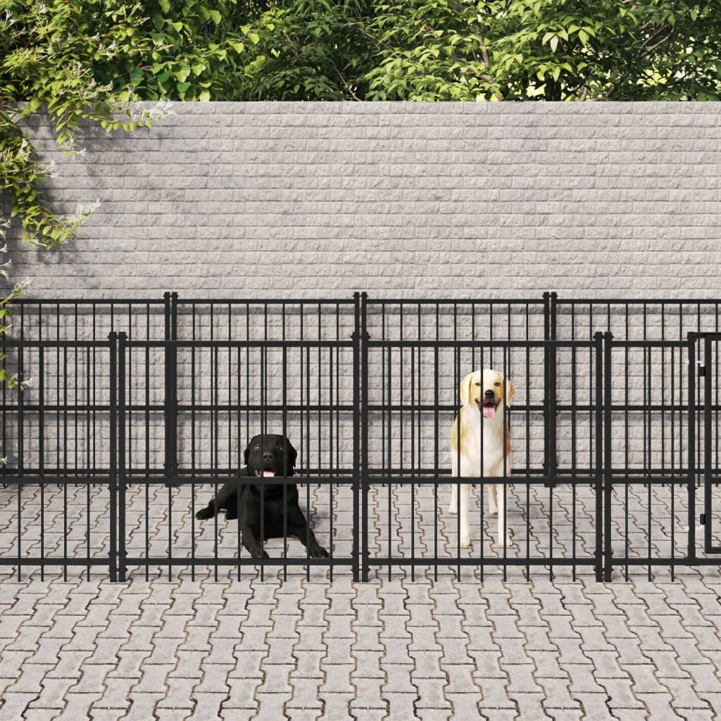 VidaXL Hondenkennel voor buiten 11,26 m² staal