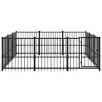 VidaXL Hondenkennel voor buiten 8,47 m² staal