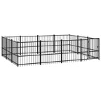 VidaXL Hondenkennel voor buiten 11,58 m² staal