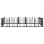 VidaXL Hondenkennel voor buiten 14,11 m² staal