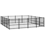 VidaXL Hondenkennel voor buiten 15,05 m² staal
