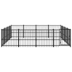 VidaXL Hondenkennel voor buiten 15,05 m² staal