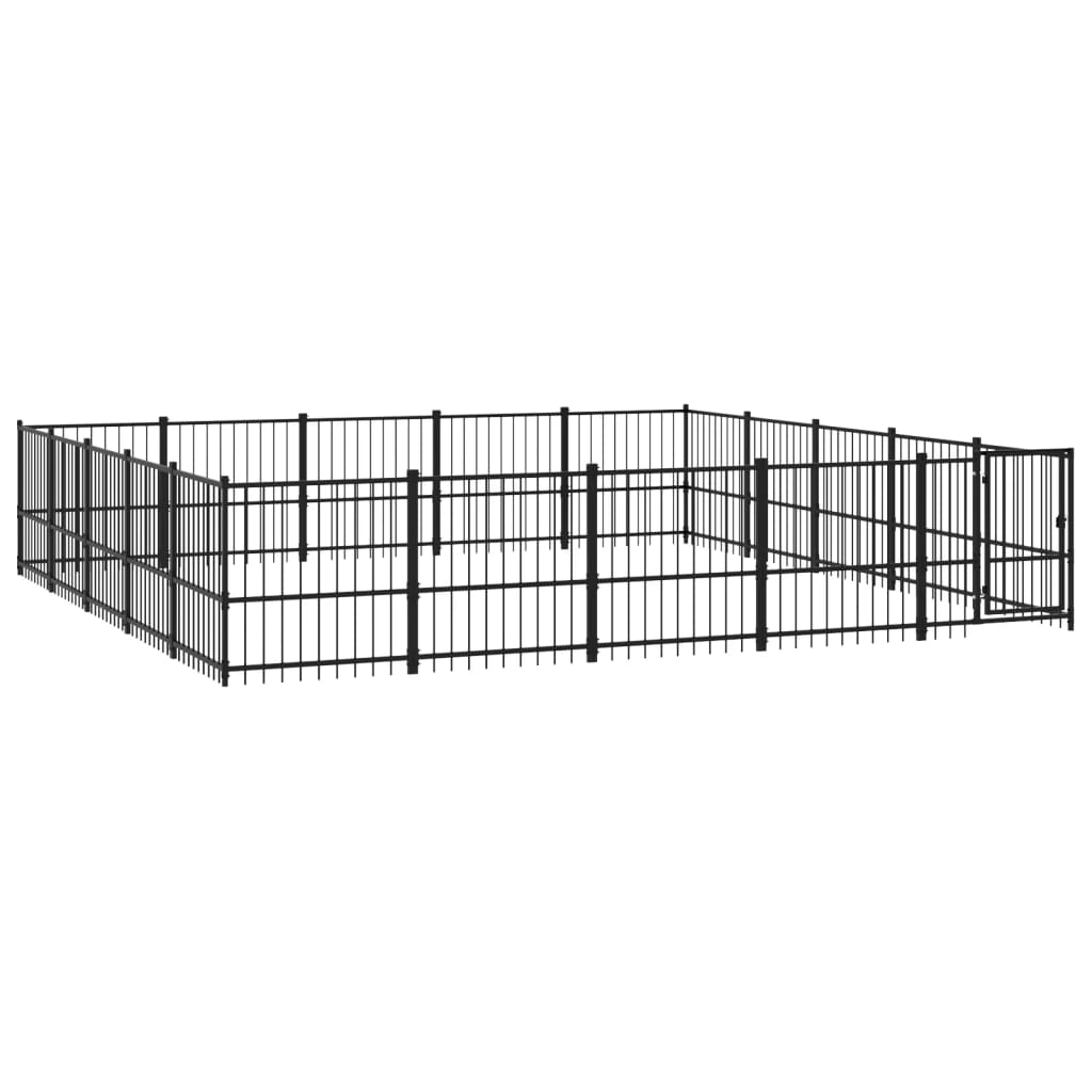 VidaXL Hondenkennel voor buiten 23,52 m² staal