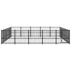VidaXL Hondenkennel voor buiten 23,52 m² staal
