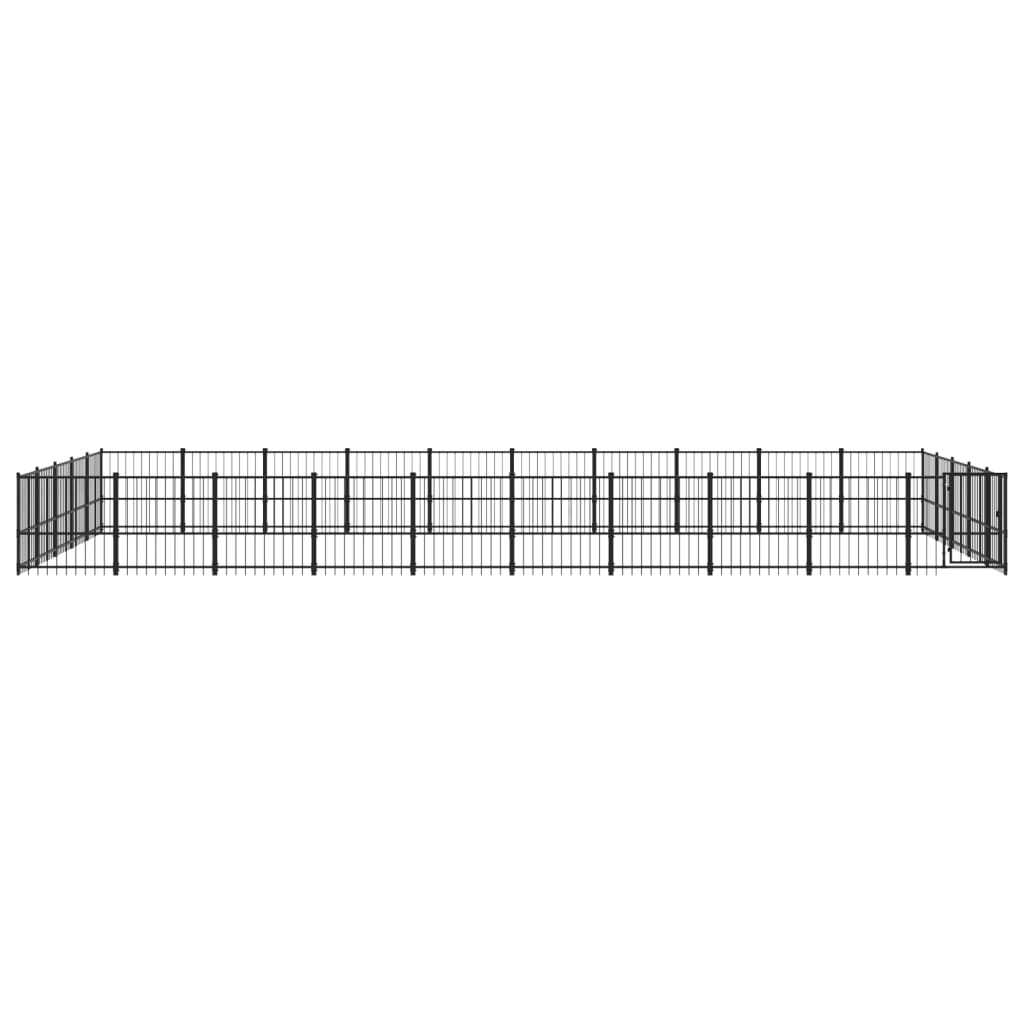 VidaXL Hondenkennel voor buiten 47,05 m² staal