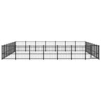 VidaXL Hondenkennel voor buiten 46,1 m² staal