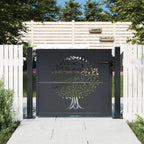 Vidaxl poort 100x100 cm met boomontwerp staal antracietkleurig