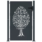 Vidaxl poort 100x125 cm met boomontwerp staal antracietkleurig
