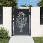 Vidaxl poort 100x125 cm met boomontwerp staal antracietkleurig