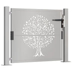 Vidaxl poort 105x105 cm boomontwerp cortenstaal