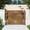 Vidaxl poort 105x105 cm boomontwerp cortenstaal