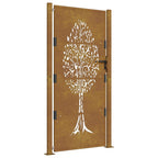 Vidaxl poort 105x180 cm boomontwerp cortenstaal