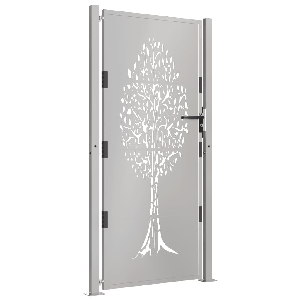 Vidaxl poort 105x180 cm boomontwerp cortenstaal