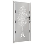 Vidaxl poort 105x180 cm boomontwerp cortenstaal