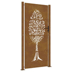 Vidaxl poort 100x200 cm cortenstaal boom ontwerp