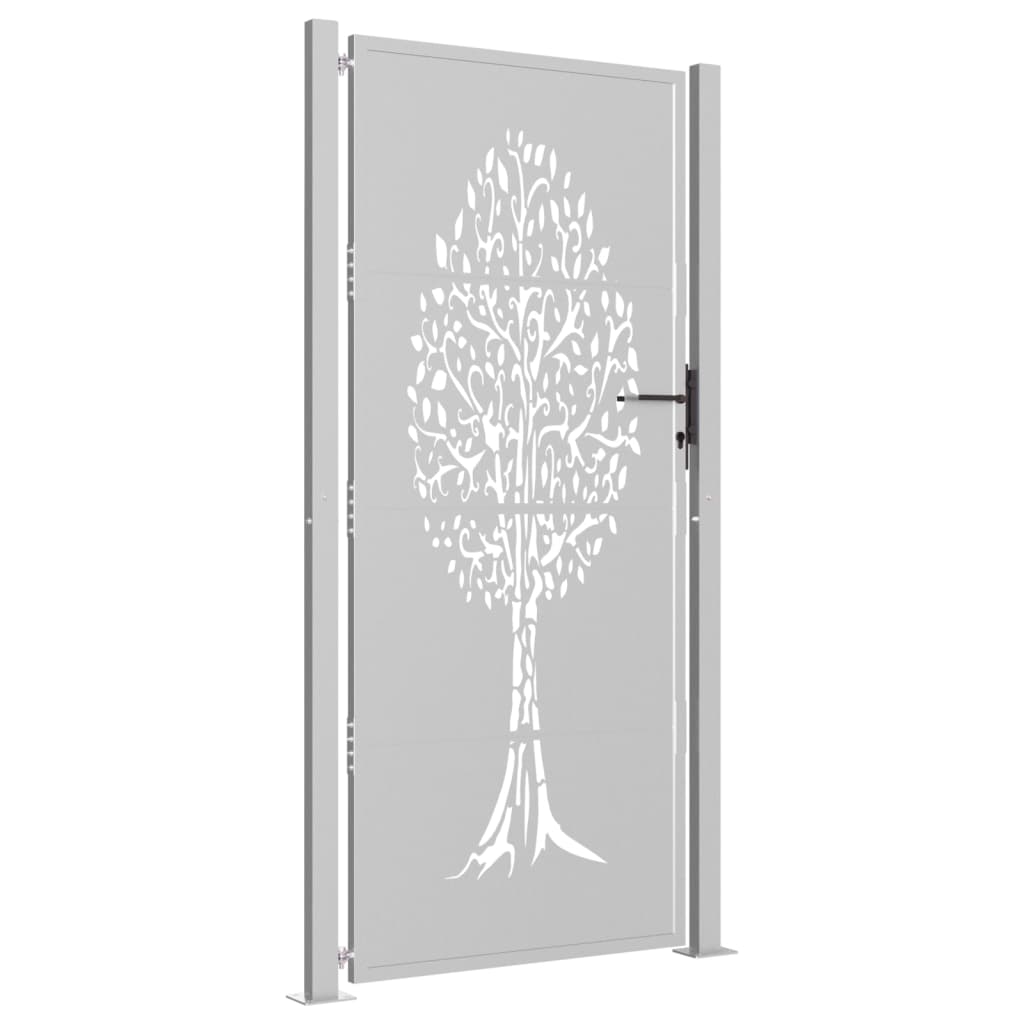 Vidaxl poort 100x200 cm cortenstaal boom ontwerp