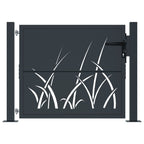 Vidaxl poort 100x100 cm met grasontwerp staal antracietkleurig