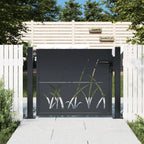 Vidaxl poort 100x100 cm met grasontwerp staal antracietkleurig