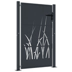 Vidaxl poort 100x150 cm met grasontwerp staal antracietkleurig