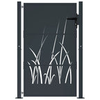 Vidaxl poort 100x150 cm met grasontwerp staal antracietkleurig
