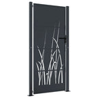 Vidaxl poort 100x200 cm met grasontwerp staal antracietkleurig