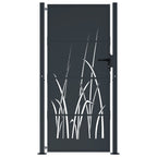 Vidaxl poort 100x200 cm met grasontwerp staal antracietkleurig