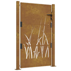 Vidaxl poort grasontwerp 100x150 cm cortenstaal