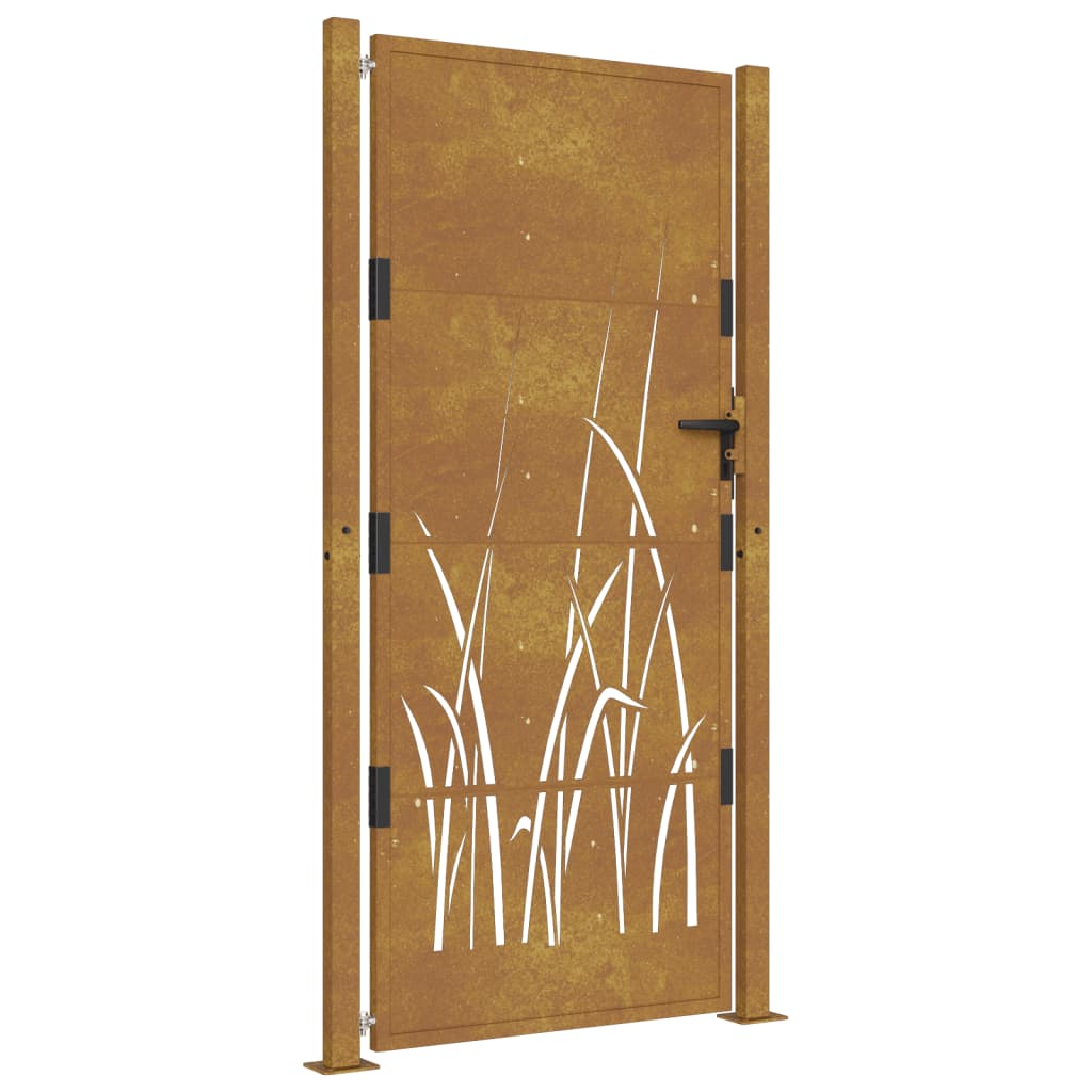 Vidaxl poort grasontwerp 100x200 cm cortenstaal