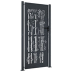 Vidaxl poort met bamboe-ontwerp 100x175 cm staal antracietkleurig
